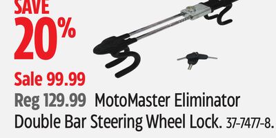 MotoMaster Eliminator Double Bar Steering Wheel Lock
