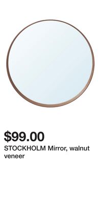 STOCKHOLM Mirror, walnut veneer