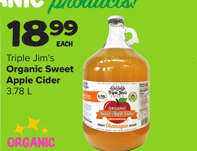 Triple Jim's Organic Sweet Apple Cider