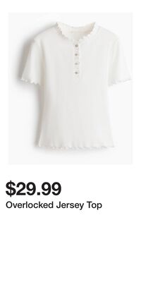 Overlocked Jersey Top