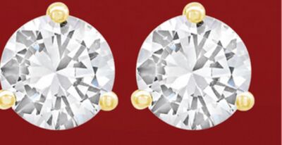 New Brilliance Lab Grown 2.00CTW Diamond Stud Earrings in 10K Yellow Gold