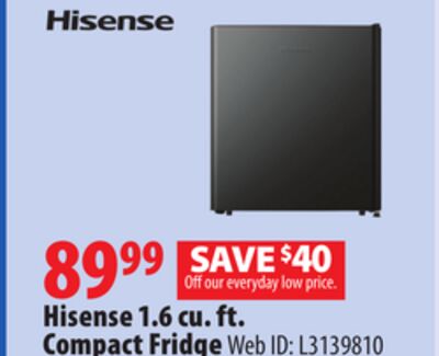 Hisense 1.6 cu. ft. Compact Fridge