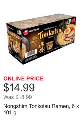 Nongshim Tonkotsu Ramen, 6 x 101 g
