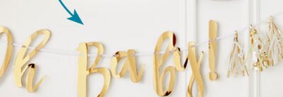 'Oh Baby' Foil Hanging Garland Banner Decoration, 2-pk