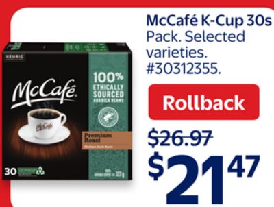 McCafé K-Cup 30s Pack.
