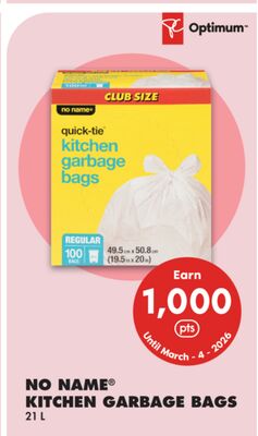 NO NAME® KITCHEN GARBAGE BAGS, 21 L