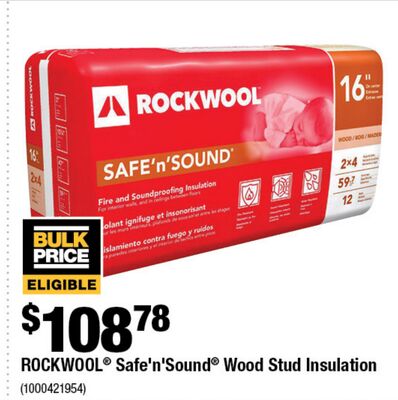 Rockwool safe and sound wood stud insulation