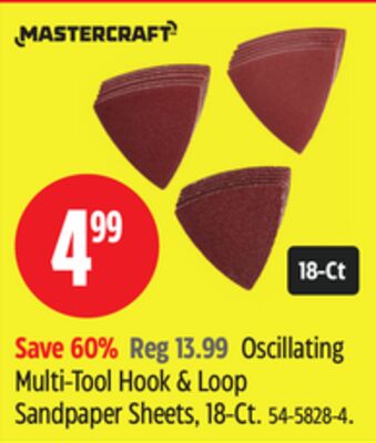 Mastercraft Oscillating Multi-Tool Hook & Loop Sandpaper Sheets