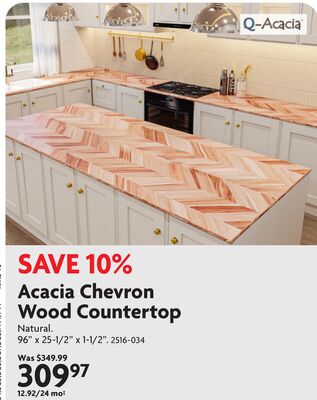 Acacia Chevron Wood Countertop