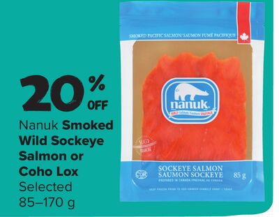 Nanuk Smoked Wild Sockeye Salmon or Coho Lox