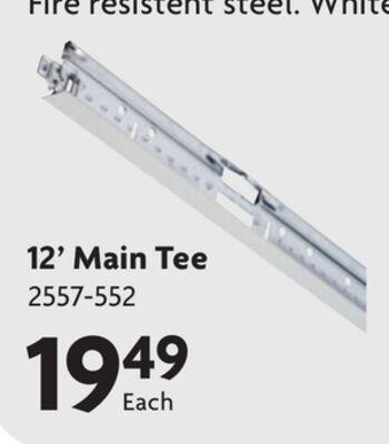 Suspended Ceiling Grid 12' Main Tee