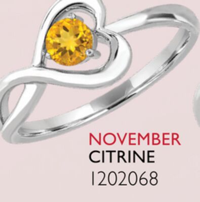 Sterling Silver Citrine Infinity Heart Ring