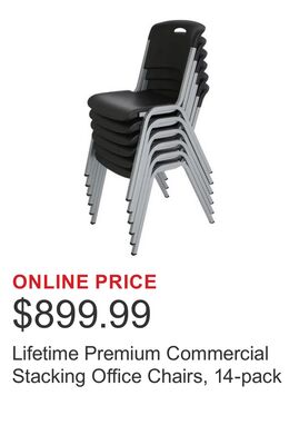 Lifetime Premium Commercial Stacking Office Chairs, 14-pack