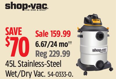 shop-Vac 45L Stainless-Steel Wet/Dry Vac.