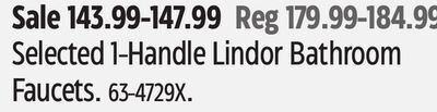 Selected 1-Handle Lindor Bathroom Faucets