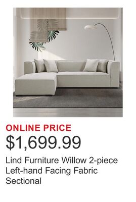 Lind Furniture Willow 2-piece Left-hand Facing Fabric Sectional
