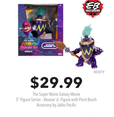 The Super Mario Galaxy Movie 5" Figure Series – Bowser Jr. Figure with Paint Brush Accessory by Jakks Pacific