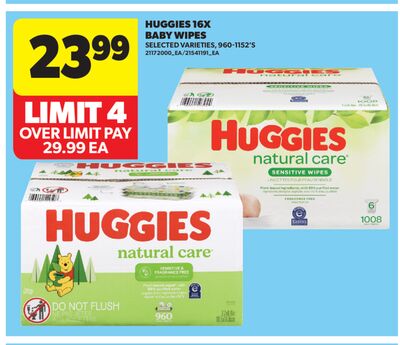HUGGIES 16X BABY WIPES