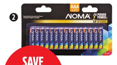 NOMA 30/AAA Alkaline Batteries
