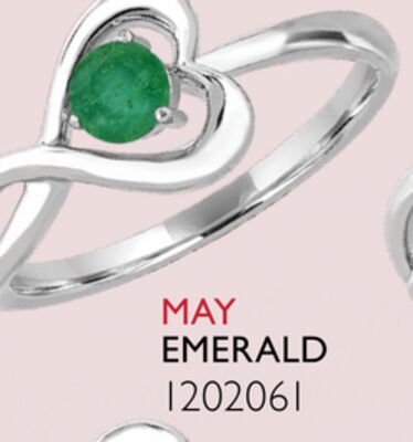 Sterling Silver Emerald Infinity Heart Ring