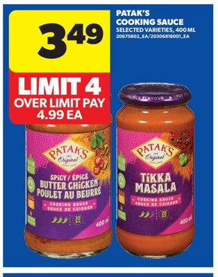 PATAK'S COOKING SAUCE, 400 ML