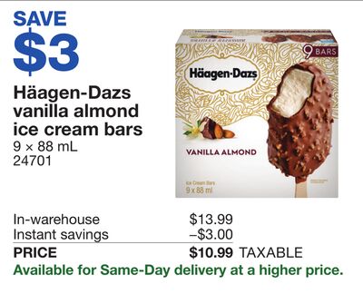 Häagen-Dazs vanilla almond ice cream bars