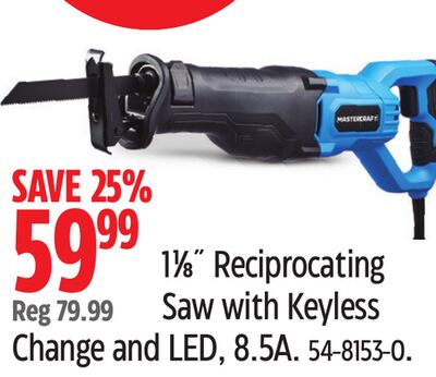Mastercraft 11⁄8˝ Reciprocating Saw with Keyless
