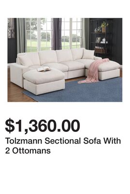Tolzmann Sectional Sofa With 2 Ottomans