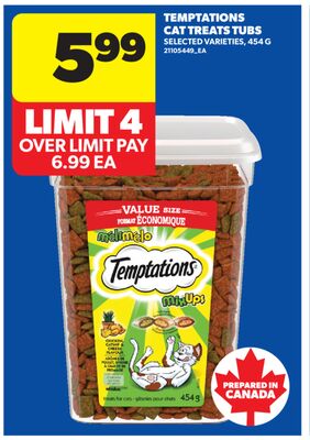 TEMPTATIONS CAT TREATS TUBS, 454 G