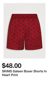 SKIMS Sateen Boxer Shorts In Heart Print