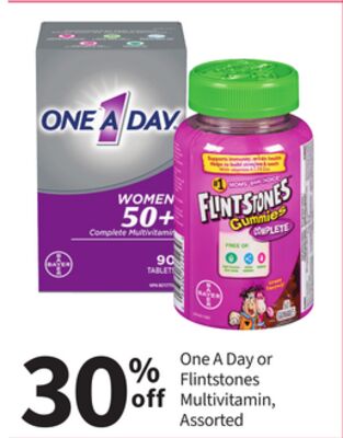 One A Day or Flintstones Multivitamin