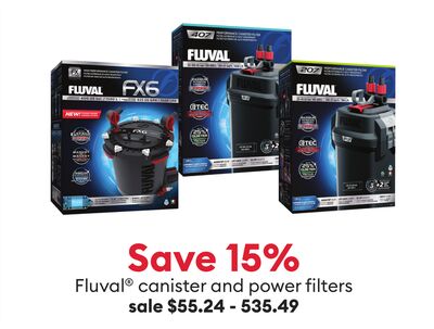 Save 15% Fluval® canister and power filters