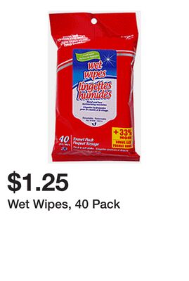 Wet Wipes, 40 Pack