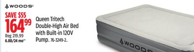 Queen Tritech Double-High Air Bed with Built-in 120V Pump