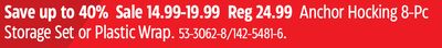 SealWrap Anchor Hocking 8-Pc Storage Set or Plastic Wrap