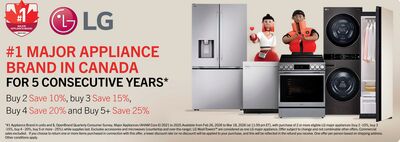 LG #1 MAJOR APPLIANCE BRAND IN CANADA FOR 5 CONSECUTIVE YEARS*