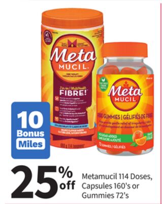 Metamucil 114 D oses, C 160' s or Gummies 72' s