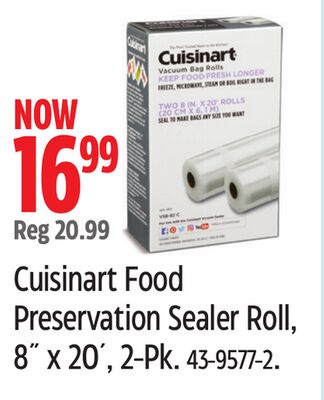 Cuisinart Food Preservation Sealer Roll, 8˝ x 20´, 2-Pk