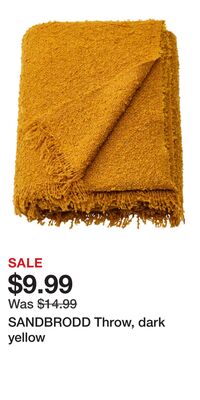 SANDBRODD Throw, dark yellow