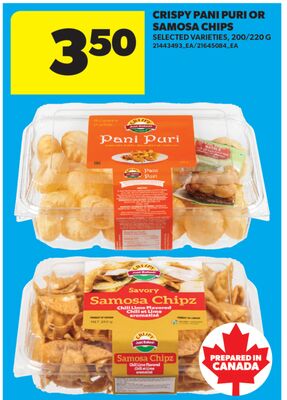 CRISPY PANI PURI OR SAMOSA CHIPS, 200/220 G