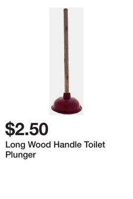 Long Wood Handle Toilet Plunger