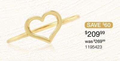 10K Yellow Gold Open Heart Ring