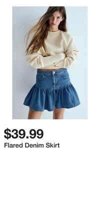 Flared Denim Skirt