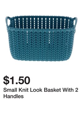 Small Knit Look Basket With 2 Handles