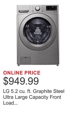 LG 5.2 cu. ft. Graphite Steel Ultra Large Capacity Front Load Washer with 6Motion Technology