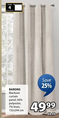 BARONS Blackout curtain panel