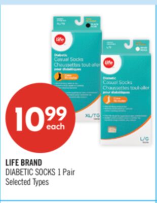 LIFE BRAND DIABETIC SOCKS