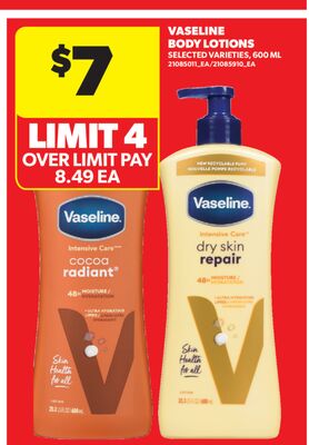 VASELINE BODY LOTIONS, 600 ML
