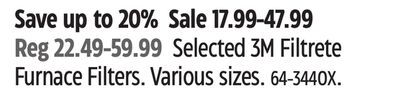 Selected 3M Filtrete Furnace Filters