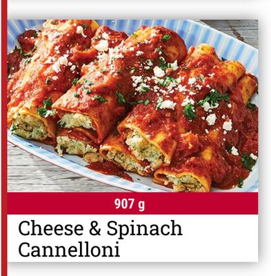 Cheese & Spinach Cannelloni